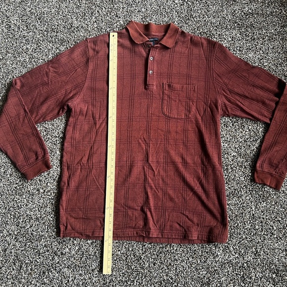 Van Heusen Men's Brick Red Plaid Shirt - Picture 5 of 7